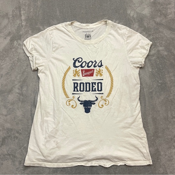 Odd People RKB Coors Banquet Rodeo T-Shirt, Women's Size L Crew Neck, White - Picture 1 of 9